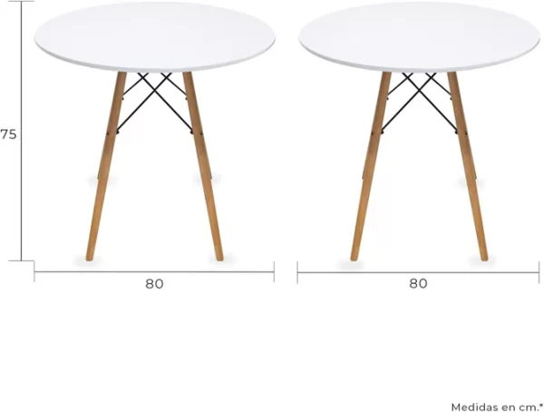 MESA OSLO REDONDA 80CM - Imagen 4