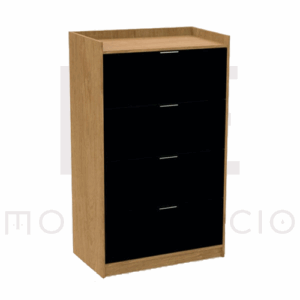 ARCHIVERO HORIZONTAL FIJO CON 4 GAVETAS Y 1 ENTREPAÑO