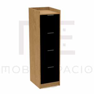 ARCHIVERO VERTICAL FIJO CON 4 GAVETAS Y 1 ENTREPAÑO