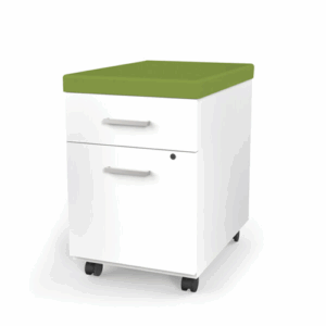 ARCHIVERO MOVIL 643 COLOR BLANCO CON CERRADURA Y ASIENTO TAPIZADO
