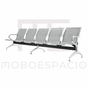 BANCA AIRPORT OFIK 5 PLAZAS SILVER GREY SJ825