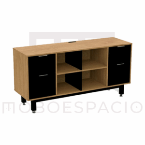 CREDENZA ALTA CON DOBLE PAPELERA Y ARCHIVO 150 X 75 CM