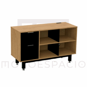CREDENZA ALTA CON PAPELERA Y ARCHIVO 120 X 75 CM (IZQUIERDO)
