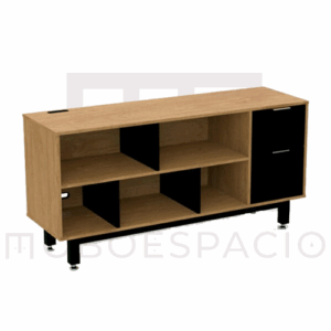 CREDENZA ALTA CON PAPELERA Y ARCHIVO 150 X 75 CM (DERECHO)