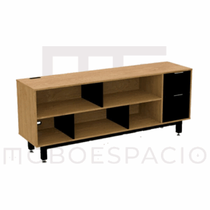 CREDENZA ALTA CON PAPELERA Y ARCHIVO 180 X 75 CM (DERECHO)
