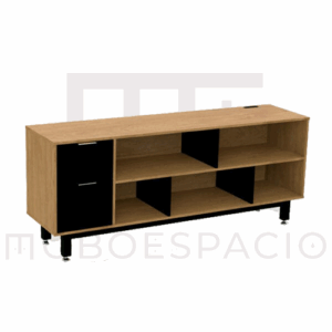 CREDENZA ALTA CON PAPELERA Y ARCHIVO 180 X 75 CM (IZQUIERDO)
