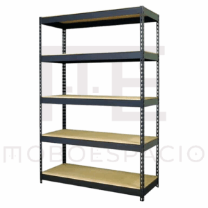 ESTANTE METALICO RIVET DE 5 REPISAS DE MADERA 17313