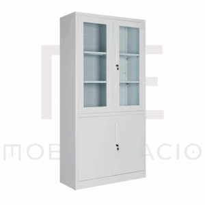 GABINETE COMBINADO CON PUERTAS DE VIDRIO 1.80 MC BLANCO ARMADO