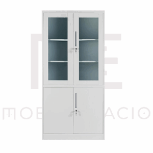 GABINETE COMBINADO CON PUERTAS DE VIDRIO 1.80 MC BLANCO DESARMADO