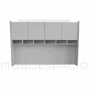 LIBRERO SOBRE CREDENZA DE 4 PUERTAS ELITE 1.77
