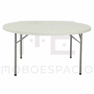 MESA PLEGABLE OFIK REDONDA 1.52 PLASTICO BLANCO