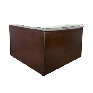 RECEPCIÓN L DERECHO FILO CUBIERTA DE VIDRIO CHAPA WALNUT