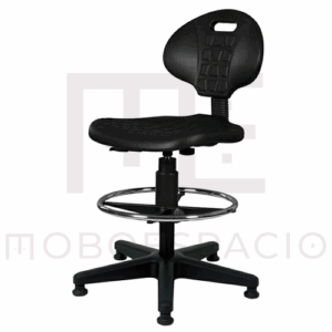 Silla Cajero sin Brazos Industrial Aro Cromado con Regaton 1.3