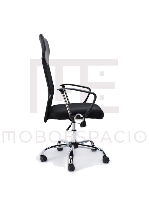 Silla Ejecutiva E103 Mesh y Tela Color Negro Base Cromada 1.2