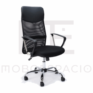 Silla Ejecutiva E103 Mesh y Tela Color Negro Base Cromada 1.4