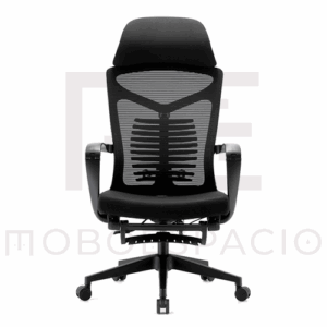 SILLA EJECUTIVA S81 CON DESCANSA PIES MESH Y TELA COLOR NEGRO
