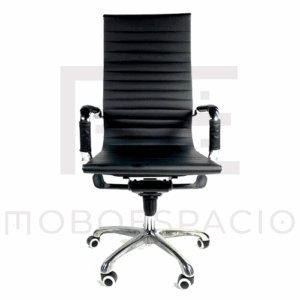 SILLA EJECUTIVA VISTA VINIPIEL NEGRA BASE CROMADA 1001H