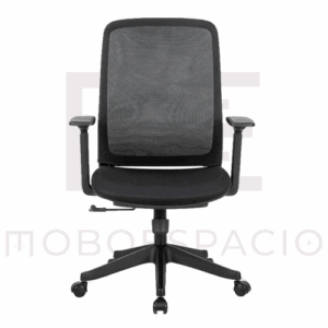 SILLA OPERATIVA H11 BRAZO AJUSTABLE MESH Y TELA NEGRO