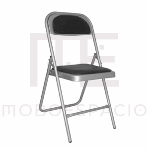 SILLA VISITA PLEGABLE 1800 METALICA VINIL NEGRO