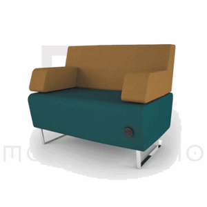 SILLÓN RECTO ATTESA CON RESPALDO Y DECANSABRAZOS DOBLE CON CONEXIÓN
