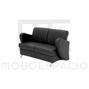 SOFÁ 2 PLAZAS ALCE PIEL NEGRO