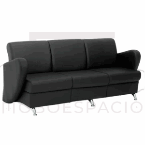 SOFA 3 PLAZAS ALCE PIEL NEGRO