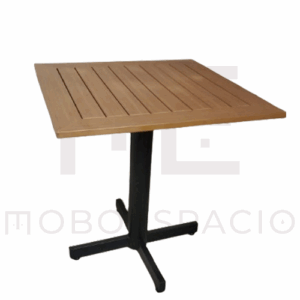 MESA CUADRADA CUBIERTA POLYWOOD TIPO MADERA CAFE 1.1