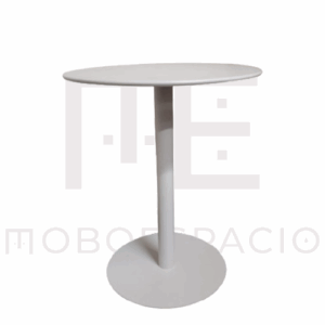MESA DE ACERO CIRCULAR BLANCA Y NEGRA 1.1