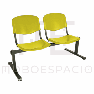 BANCA TANDEM DE 2 PLAZAS ISO plastic AMARILLO