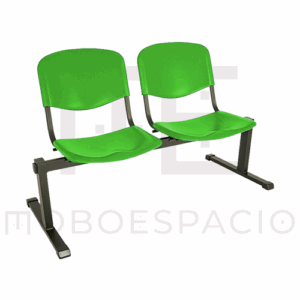 BANCA TANDEM DE 2 PLAZAS ISO plastic VERDE