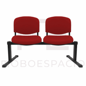 BANCA TANDEM DE 2 PLAZAS ISO tapizada rojo