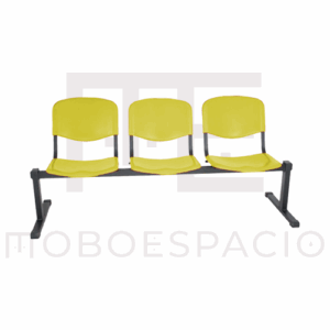 BANCA TANDEM DE 3 PLAZAS ISO plastic amarillo
