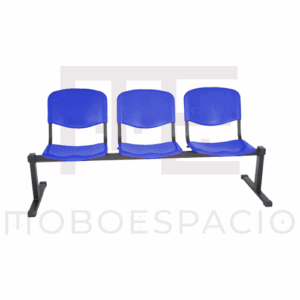 BANCA TANDEM DE 3 PLAZAS ISO plastic azul