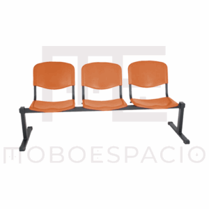 BANCA TANDEM DE 3 PLAZAS ISO plastic naranja