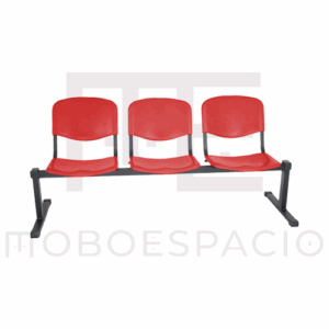 BANCA TANDEM DE 3 PLAZAS ISO plastic rojo