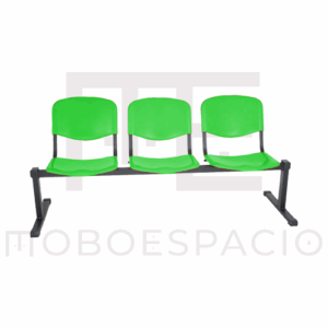 BANCA TANDEM DE 3 PLAZAS ISO plastic verde