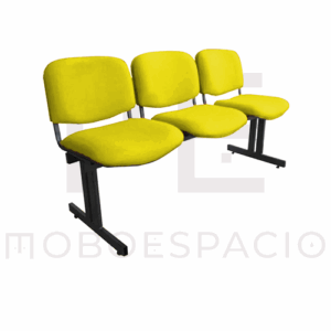 BANCA TANDEM DE 3 PLAZAS ISO tapizada AMARILLO