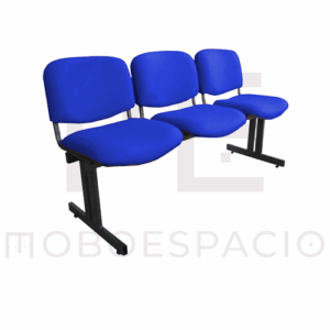 BANCA TANDEM DE 3 PLAZAS ISO tapizada AZUL