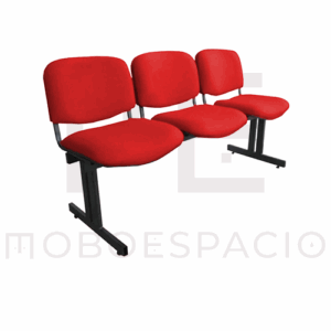 BANCA TANDEM DE 3 PLAZAS ISO tapizada ROJO