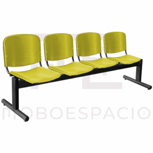 BANCA TANDEM DE 4 PLAZAS ISO PLASTIC AMARILLO