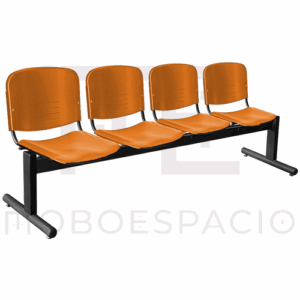 BANCA TANDEM DE 4 PLAZAS ISO PLASTIC NARANJA