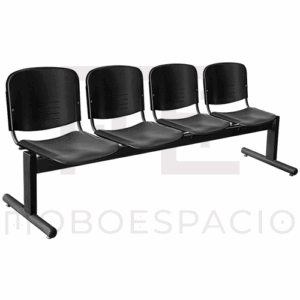 BANCA TANDEM DE 4 PLAZAS ISO PLASTIC NEGRA