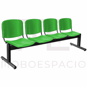 BANCA TANDEM DE 4 PLAZAS ISO PLASTIC VERDE