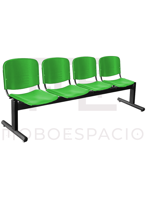 BANCA TANDEM DE 4 PLAZAS ISO PLASTIC VERDE