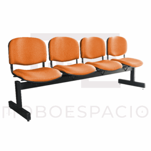 BANCA TANDEM DE 4 PLAZAS ISO tapizada NARANJA