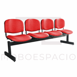 BANCA TANDEM DE 4 PLAZAS ISO tapizada ROJO