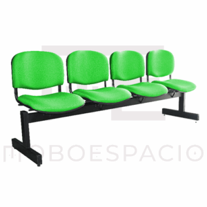 BANCA TANDEM DE 4 PLAZAS ISO tapizada VERDE