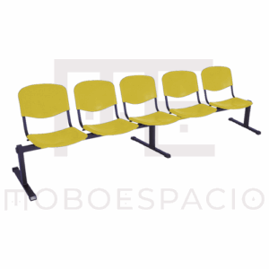 BANCA TANDEM DE 5 PLAZAS ISO PLASTIC AMARILLO