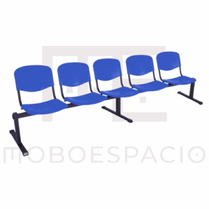 BANCA TANDEM DE 5 PLAZAS ISO PLASTIC AZUL