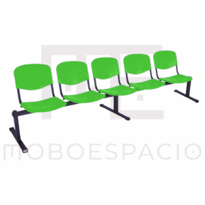 BANCA TANDEM DE 5 PLAZAS ISO PLASTIC VERDE